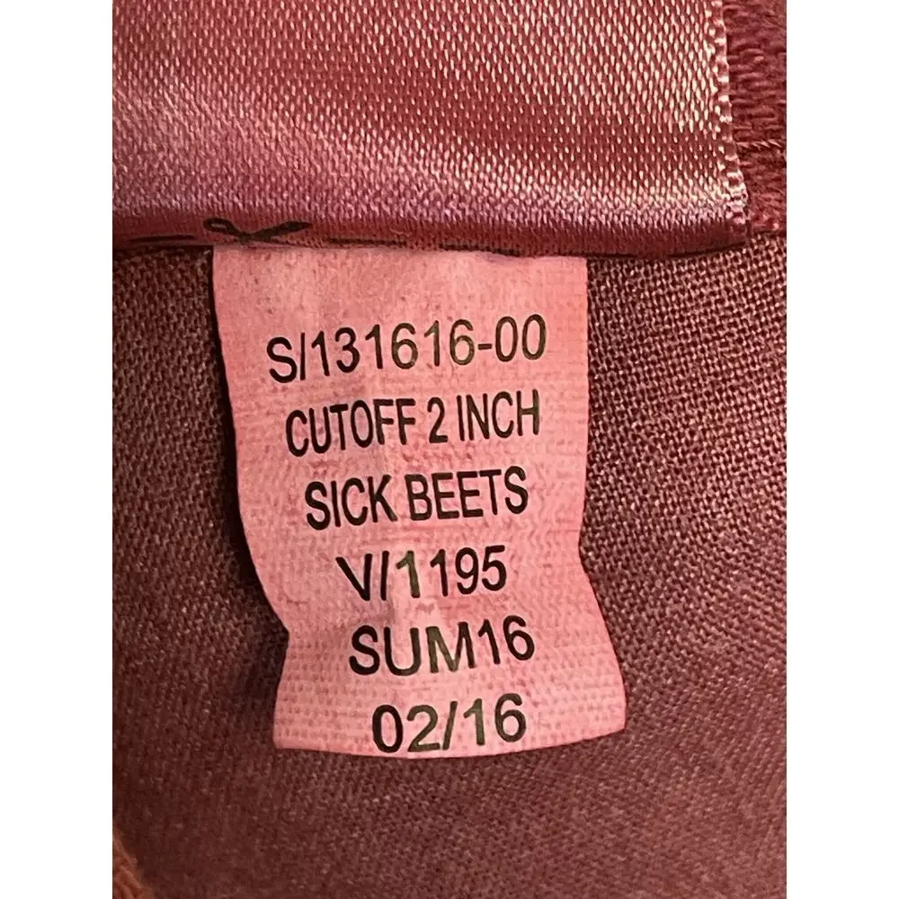 Old Navy Womens 10 Red Cutoff Distressed Shorts Frayed Hem‎ Cotton Sick Beets